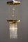 Lampe à Suspension Hexagonale Art Déco avec Abat-Jour Original en Verre, 1920s 11