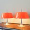 Lampade da tavolo in metallo cromato e arancione di Frank J. Bentler per Bentler, Danimarca, anni '70, set di 2, Immagine 4