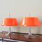 Danish Orange & Chrome Table Lamps by Frank J Bentler for Bentler, Denmark, 1970s, Set of 2 3