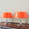 Danish Orange & Chrome Table Lamps by Frank J Bentler for Bentler, Denmark, 1970s, Set of 2, Image 3