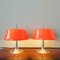 Lampade da tavolo in metallo cromato e arancione di Frank J. Bentler per Bentler, Danimarca, anni '70, set di 2, Immagine 2