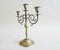 Antique Style Three-Armed Brass Candle Holder, Image 5