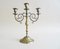 Antique Style Three-Armed Brass Candle Holder 1