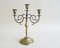 Antique Style Three-Armed Brass Candle Holder, Image 9