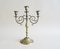 Antique Style Three-Armed Brass Candle Holder, Image 3