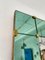 Italian Green & Brass Mirror from Cristal Art, 1960s, Image 7