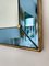 Italian Blue and Brass Mirror from Cristal Art, 1960s 7