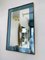 Italian Blue and Brass Mirror from Cristal Art, 1960s, Image 1