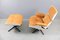 Cognac Leather Lounge Chair with Ottoman by Charles & Ray Eames for Vitra, 1970, Set of 2 1