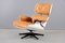 Poltrona in pelle color cognac con ottomana di Charles & Ray Eames per Vitra, anni '70, set di 2, Immagine 7