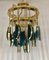 Mid-Century Round Blue Murano Art Glass and Brass Chandelier, 1970s 2