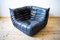Vintage Black Pull-Up Dubai Leather Togo Corner Seat by Michel Ducaroy for Ligne Roset 7