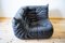 Vintage Black Pull-Up Dubai Leather Togo Corner Seat by Michel Ducaroy for Ligne Roset 6