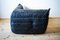 Vintage Black Pull-Up Dubai Leather Togo Corner Seat by Michel Ducaroy for Ligne Roset 5