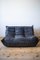 Black Leather 2-Seat Togo Sofa by Michel Ducaroy for Ligne Roset 1
