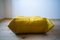 Vintage Yellow Pull-Up Dubai Leather Togo Pouf by Michel Ducaroy for Ligne Roset, Image 3