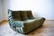 Vintage Khaki 2-Sitzer Togo Sofa aus Samt von Michel Ducaroy für Ligne Roset 4