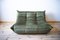 Vintage Khaki Velvet 2-Seat Togo Sofa by Michel Ducaroy for Ligne Roset 6