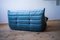 Vintage Lazure Sea Velvet 2-Seat Togo Sofa by Michel Ducaroy for Ligne Roset 6