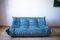 Blue Velvet Living Room Set by Michel Ducaroy for Ligne Roset, 1970s, Set of 5 12