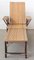 Green Striped Rattan Folding Deck Chair or Patio Lounger, France 4