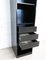 Black Graphic Cabinet with Roller Door and Drawers, France, 1980s 7