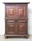 Spanish Gothic Revival Oak 2-Piece Buffet Cabinet, Late 19th Century 1