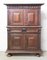 Spanish Gothic Revival Oak 2-Piece Buffet Cabinet, Late 19th Century, Image 1