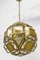 Brass and Glass Faceted Pendant Lamp, France, 1960s 3