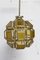 Brass and Glass Faceted Pendant Lamp, France, 1960s 4