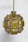 Brass and Glass Faceted Pendant Lamp, France, 1960s, Image 4