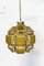 Brass and Glass Faceted Pendant Lamp, France, 1960s, Image 2