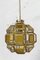 Brass and Glass Faceted Pendant Lamp, France, 1960s 6