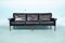 Schwarzes Mid-Century Leder 3-Sitzer Sofa, 1960er 1