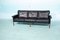 Schwarzes Mid-Century Leder 3-Sitzer Sofa, 1960er 7