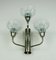 Three-Arm Glass & Chrome Flower Lamp 4