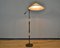 Lampada da terra regolabile in legno, ottone e marmo, Italia, anni '50, Immagine 4