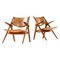 Model Ch-28 Easy Chairs by Hans Wegner for Carl Hansen & Son, Denmark, Set of 2 1