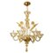 Large Venetian Chandelier in Gilded Murano Glass from Barovier, 1950s, Image 1