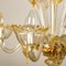 Large Venetian Chandelier in Gilded Murano Glass from Barovier, 1950s, Image 8