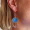 Italian Crystal Blue Intaglio Vermeil Pendant Earrings, Set of 2, Image 3
