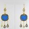 Italian Crystal Blue Intaglio Vermeil Pendant Earrings, Set of 2 4