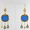Italian Crystal Blue Intaglio Vermeil Pendant Earrings, Set of 2, Image 4