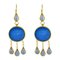Italian Crystal Blue Intaglio Vermeil Pendant Earrings, Set of 2, Image 1