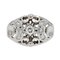French Art Deco Diamonds and 18 Karat White Gold Dome Ring, 1930s 1