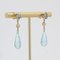 Aquamarine Opal and 18 Karat Yellow Gold Earrings, Set of 2, Image 7