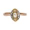19th Century Pearl, Diamonds and 18 Karat Rose Gold Marquise Ring 1