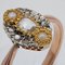 19th Century Pearl, Diamonds and 18 Karat Rose Gold Marquise Ring 4