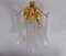 Vintage Murano Glass Petals Gold Plated Wall Sconces from Novaresi, Set of 2, Image 5