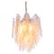 Mazzega Murano Glass Petals Gold Plated Chandelier, 1970s 1